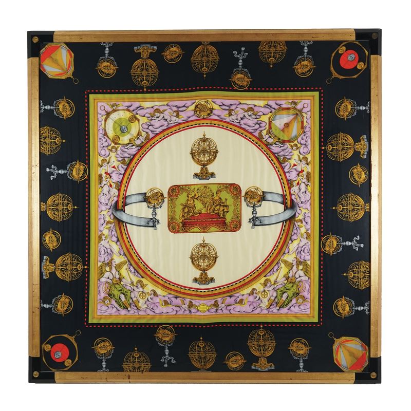 Atelier Versace, Foulard in seta policroma raffigurante l'Allegoria dell'Astronomia