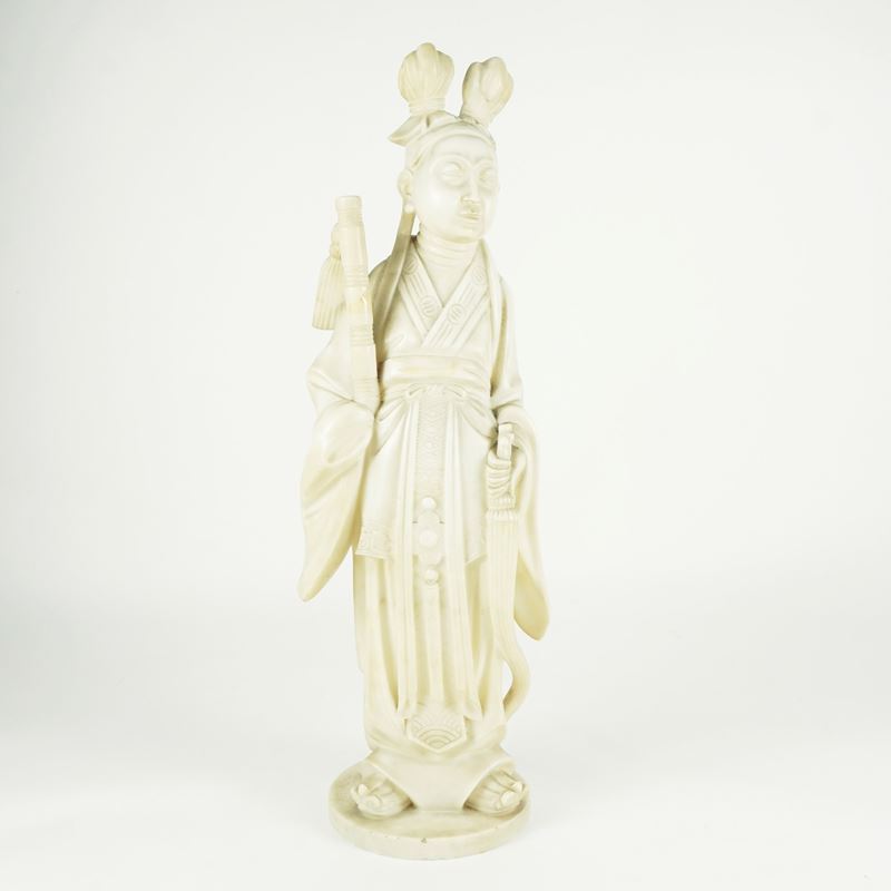 Scultura in alabastro raffigurante una personaggio femminile, Arte Orientale