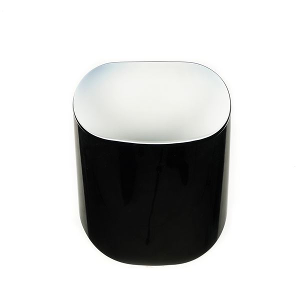 Due appliques in vetro incamiciato nero, anni '70