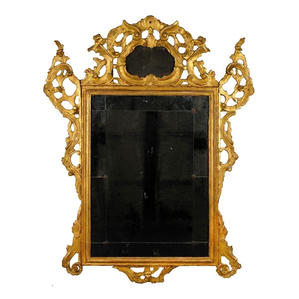 Specchiera in legno dorato, XVIII secolo