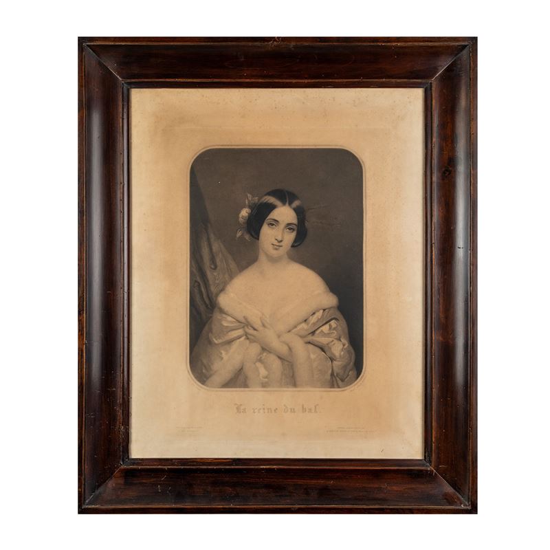 Coppia di incisioni con con figura femminile