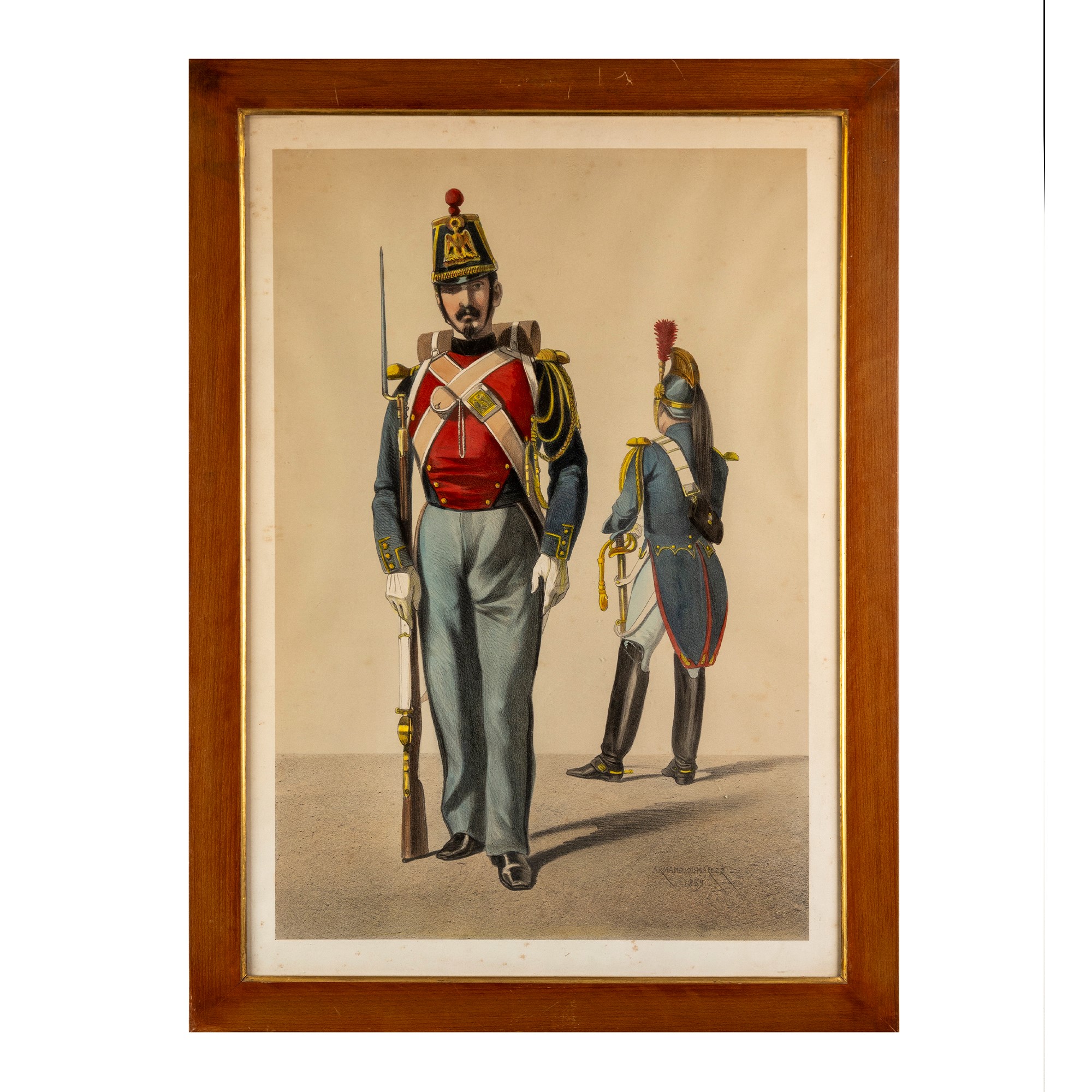 Coppia di incisioni con con figura femminile