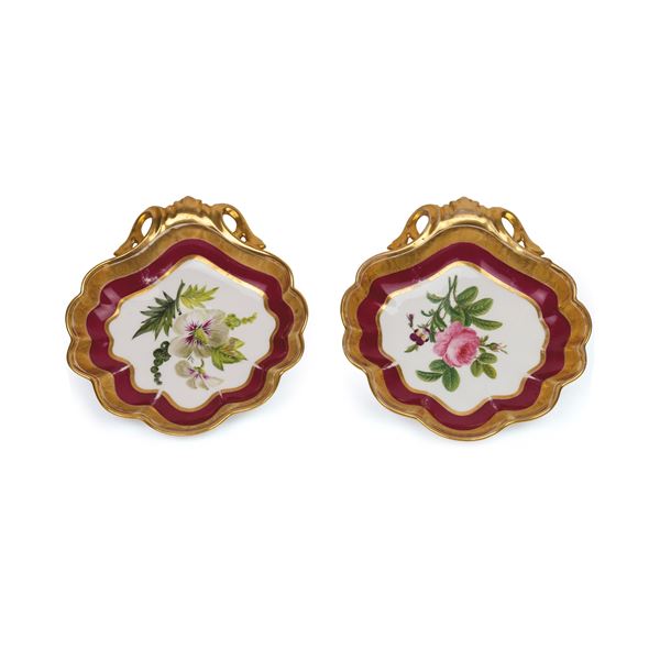 Coppia di antipastiere in porcellana, Parigi, Marc Schoelcher (1798-1834)