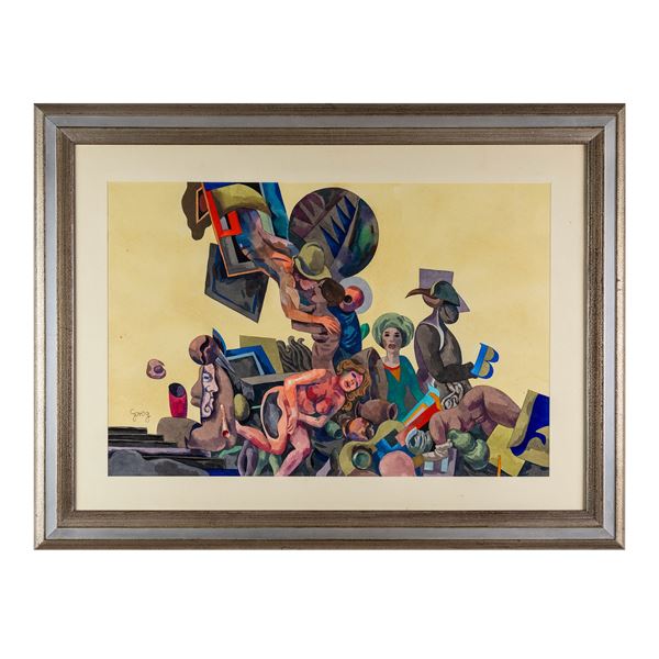 Rudi Gorog : Rudi Gorog, Senza titolo  (Budapest 1930 - 1982)  - Asta Soli mai - Bolli & Romiti - Casa d'Aste in Roma