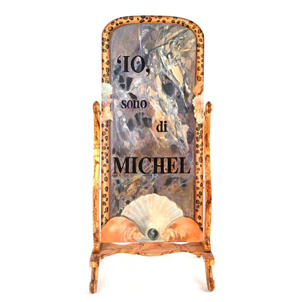 Psiche in legno dorato e dipinto a finto marmo