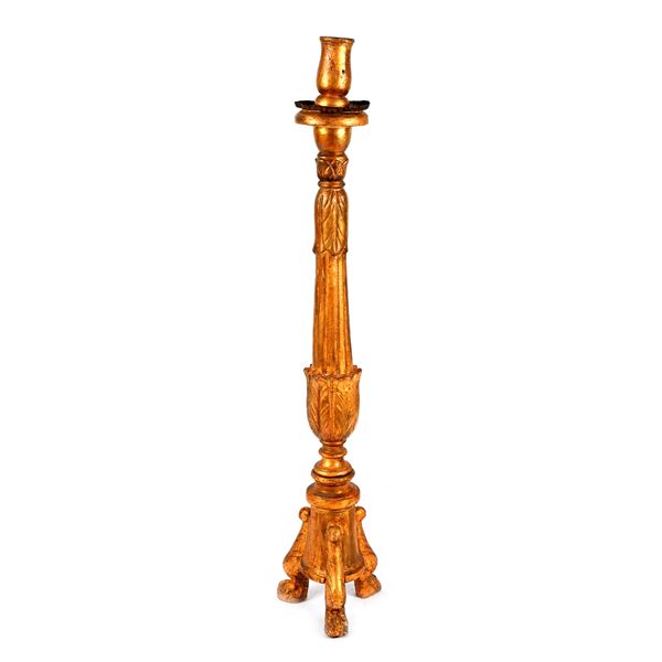 Torciere in legno dorato, XIX secolo