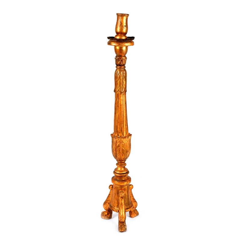 Torciere in Legno Dorato, XIX Secolo