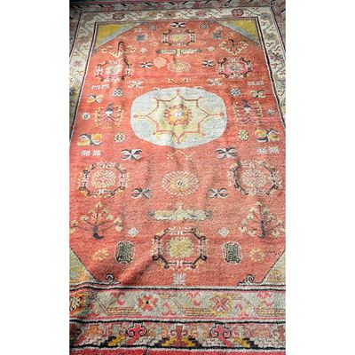 Tappeto Khotan, Turkestan Orientale, Prima Metà del XX Secolo