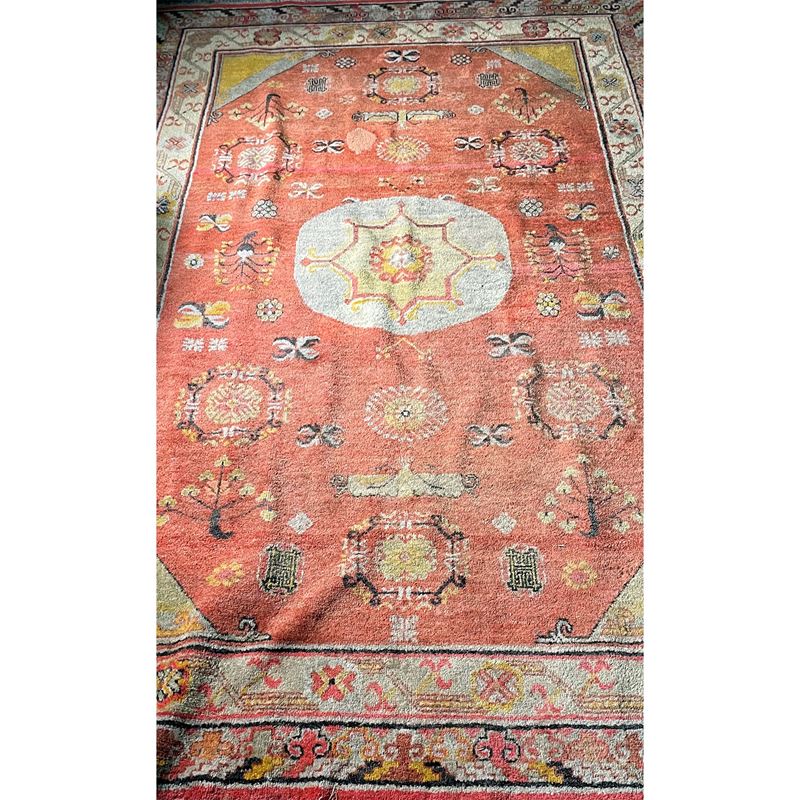Tappeto Khotan, Turkestan Orientale, Prima Metà del XX Secolo