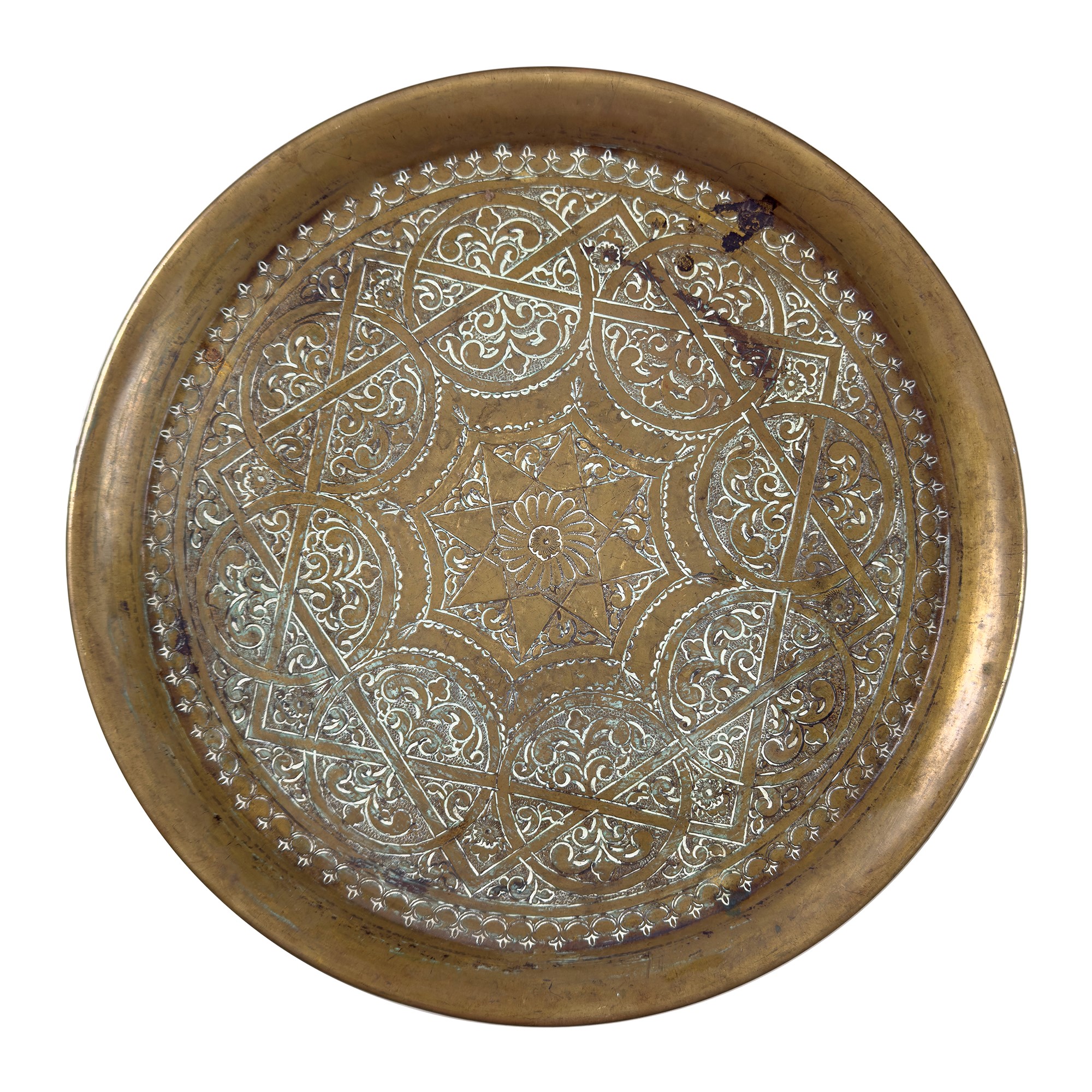 Gueridon in ottone, arte araba, inizi del XX secolo