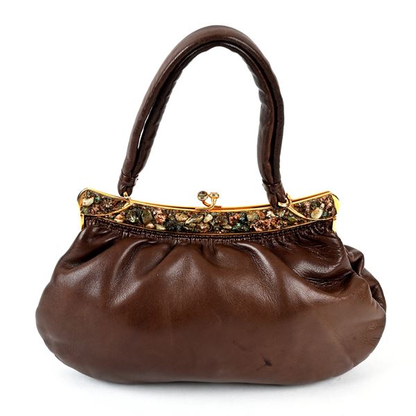 Borsetta in nappa color tortora