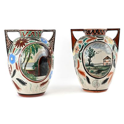Due Vasi Biansati in Ceramica, Ceramica Mastro Giorgio