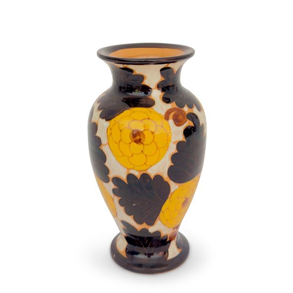 Vaso in ceramica policroma