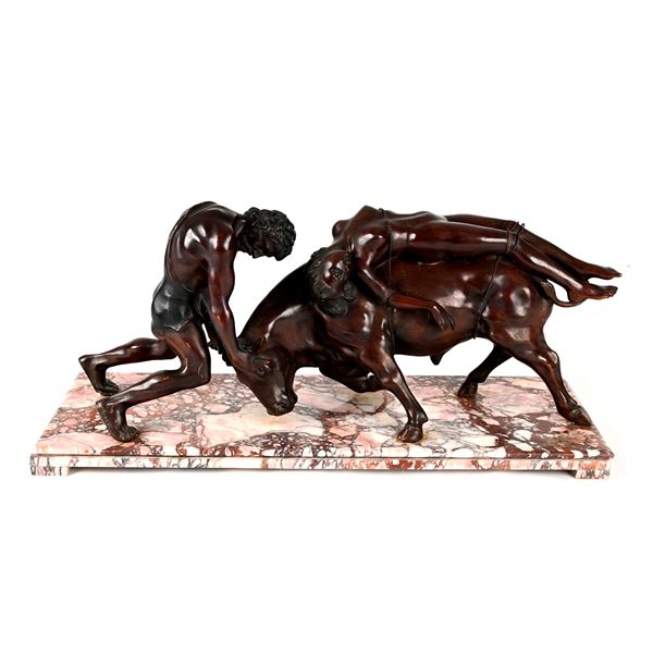 Il Ratto di Europa, grande gruppo di bronzo patinato