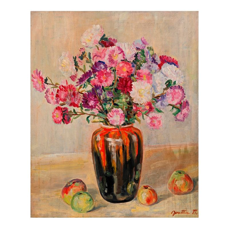 Vaso di fiori con frutta, 1951