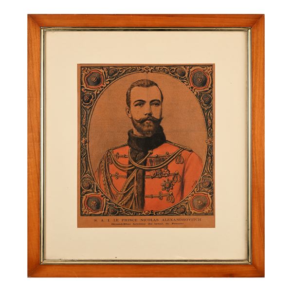 Effige dello Zar Nicola II, stampa in parte a colori