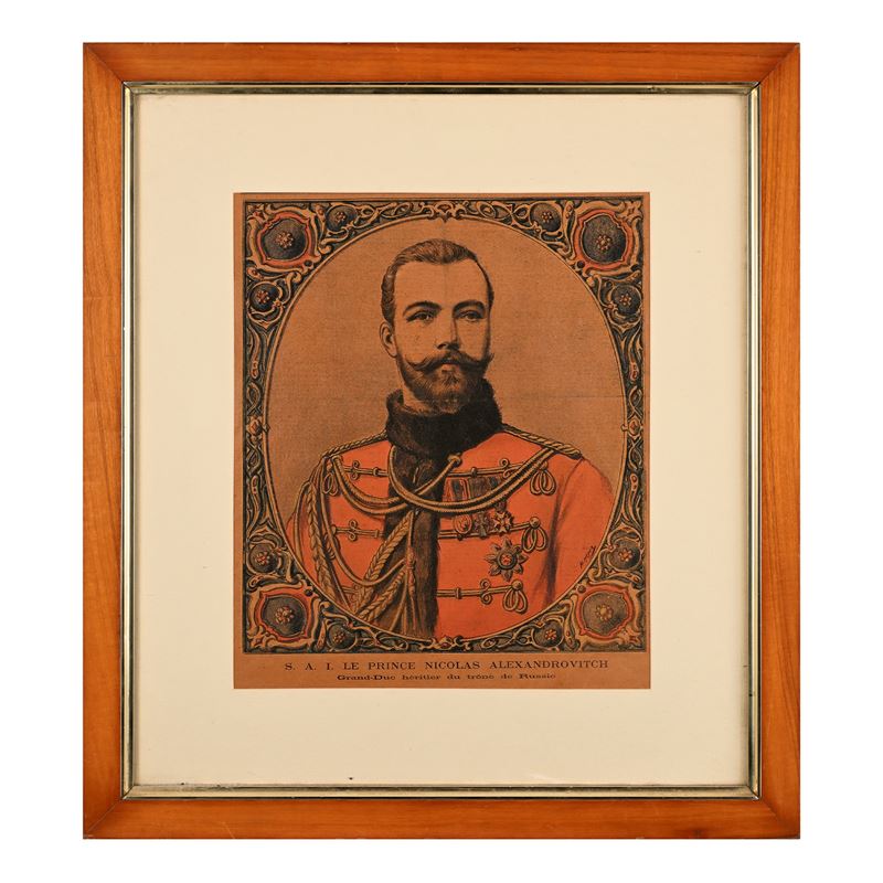 Effige dello Zar Nicola II, stampa in parte a colori