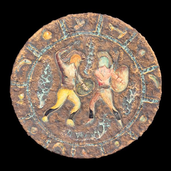 Due piatti in ceramica, Sesto Fiorentino, manifattura Italo Casini,anni '50/'60