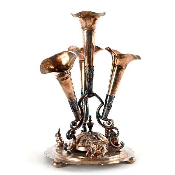 Tulipaniera in metallo argentato