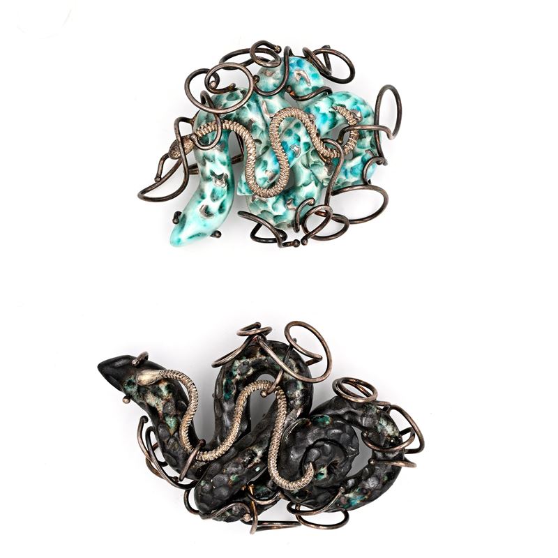 Due pendenti in pasta vitrea