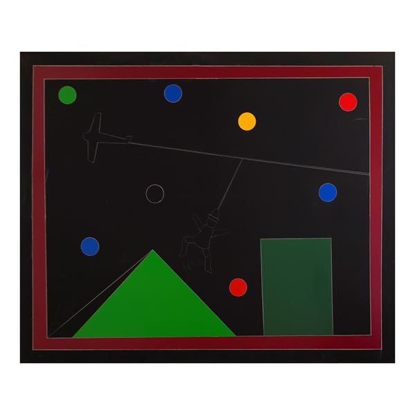 Franco Angeli : Franco Angeli  (Roma 1935 - 1988)  - Asta L'eternità è il mare mischiato con il sole - Bolli & Romiti - Casa d'Aste in Roma