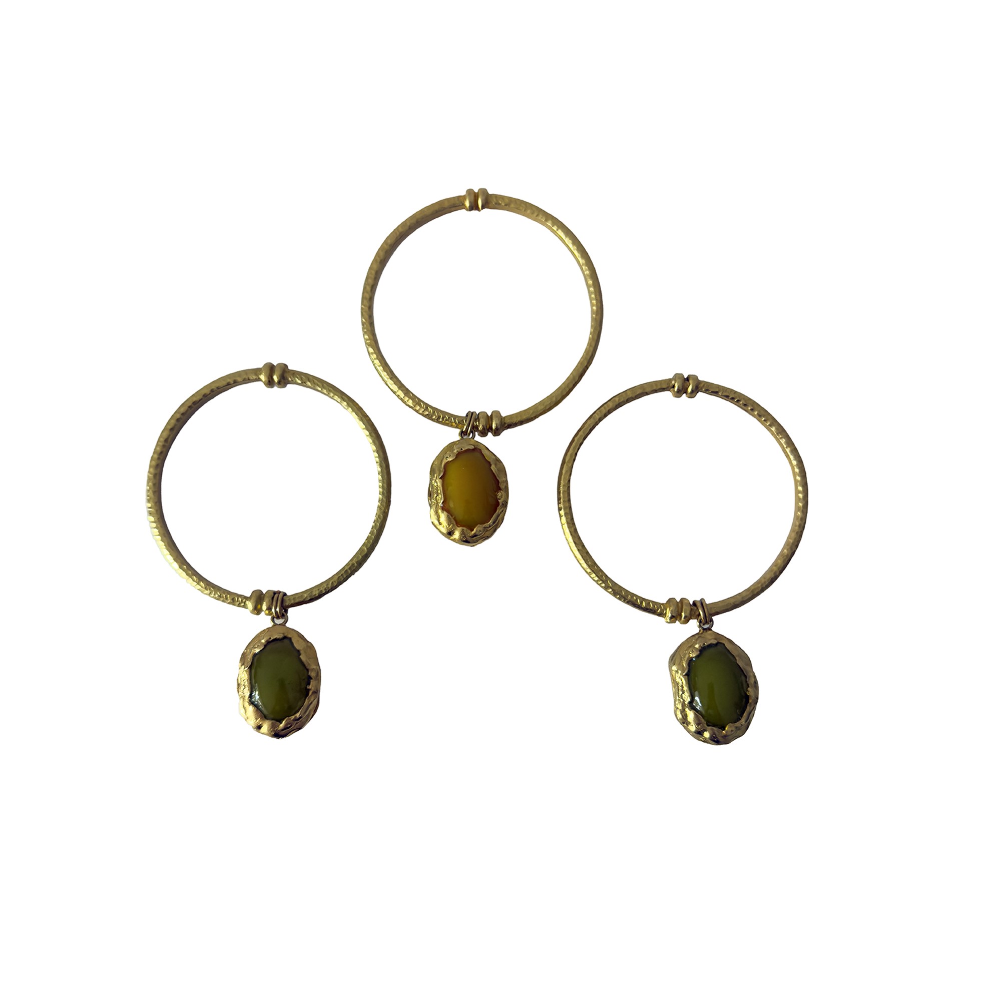 De Liguoro, Set di bracciali e orecchini in metallo dorato con pendenti a medaglione