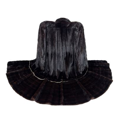 Cappotto di visone Blackglama naturale con intarsi Swarovski, taglia 46