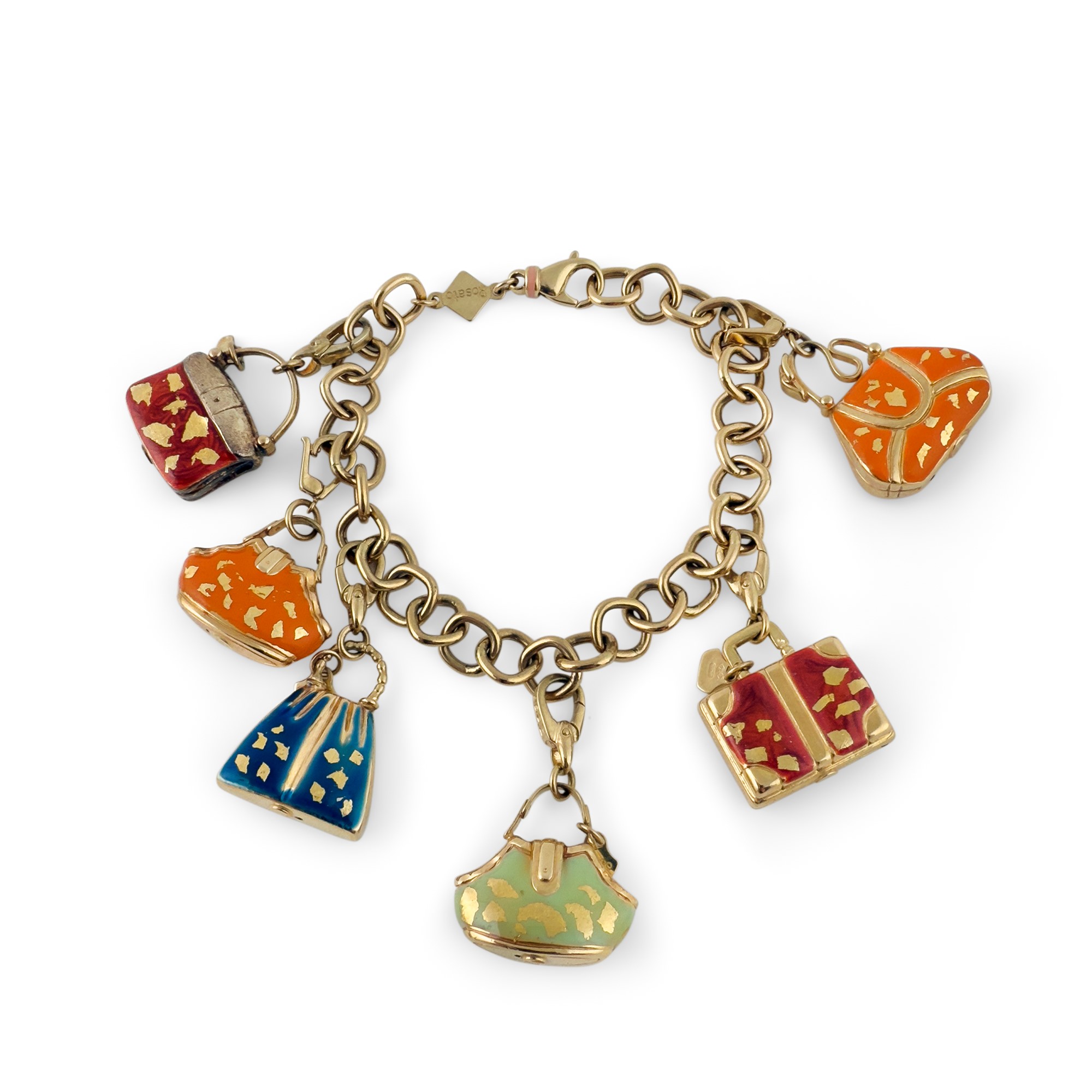 Collana e Bracciale con Numerosi Charms in Smalti Policromi