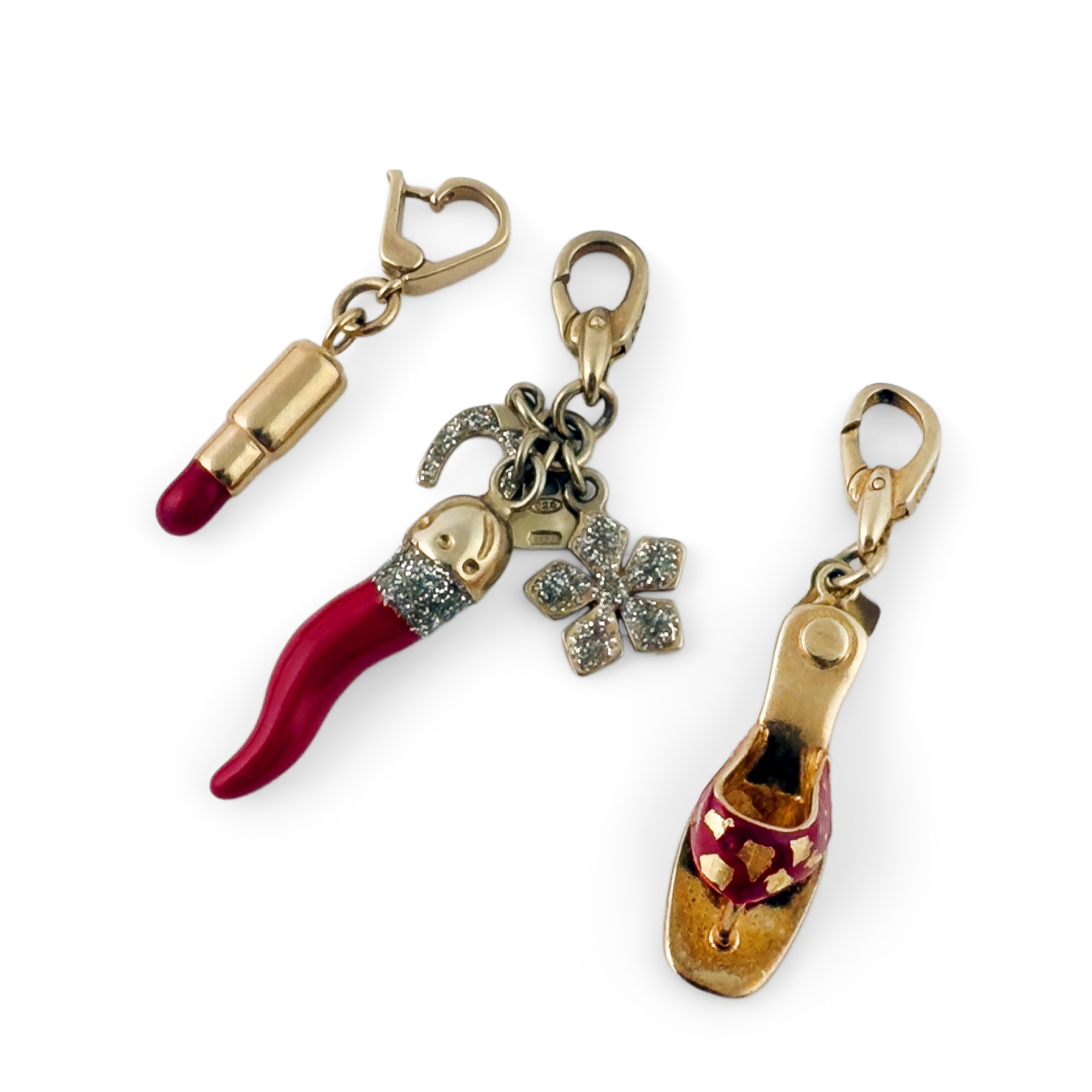 Collana e Bracciale con Numerosi Charms in Smalti Policromi