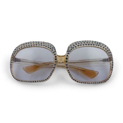 Occhiali da sole, anni '70-'80, con strass celesti