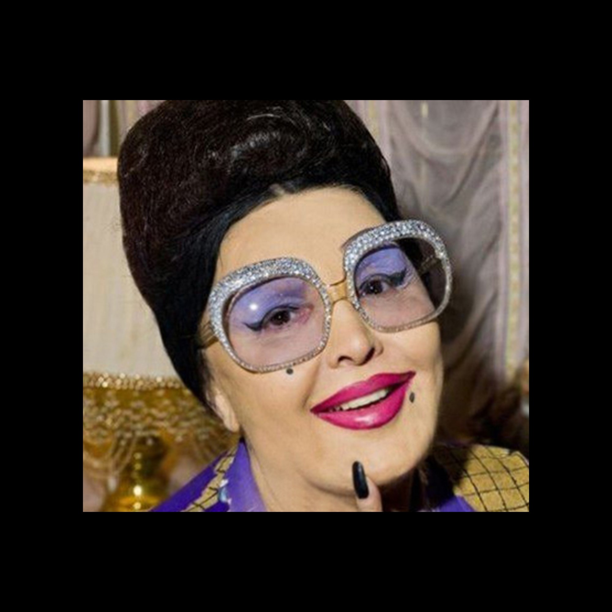 Occhiali da sole, anni '70-'80, con strass celesti