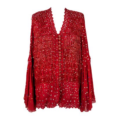Blusa in Tessuto Rosso
