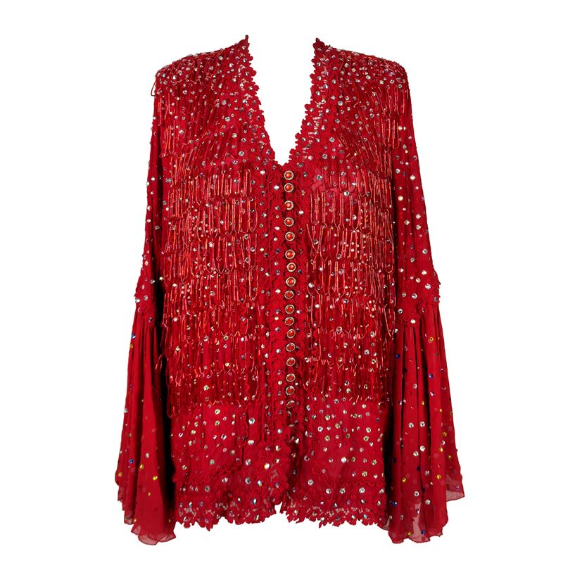 Blusa in Tessuto Rosso