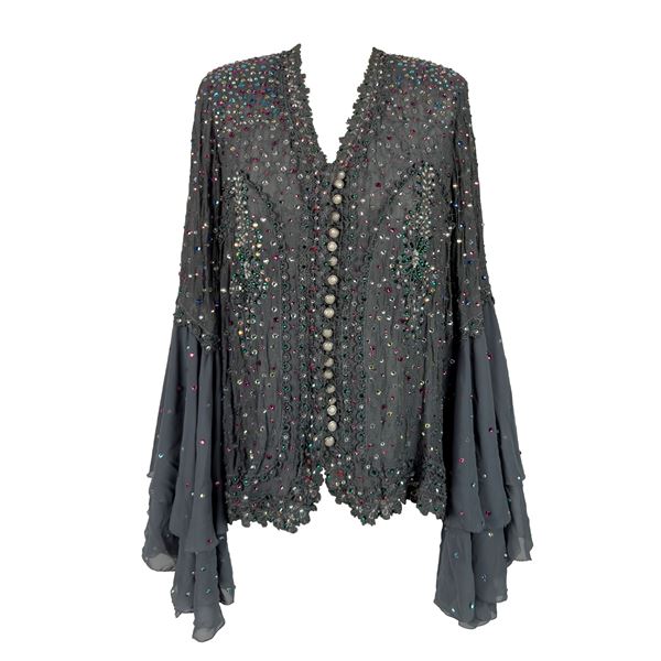 Blusa in tessuto grigio