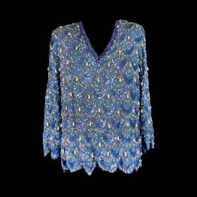 Blusa in Seta a Fondo Azzurro