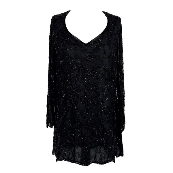 Blusa in seta nera
