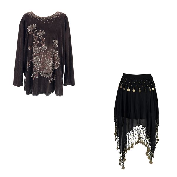 Blusa in velluto marrone