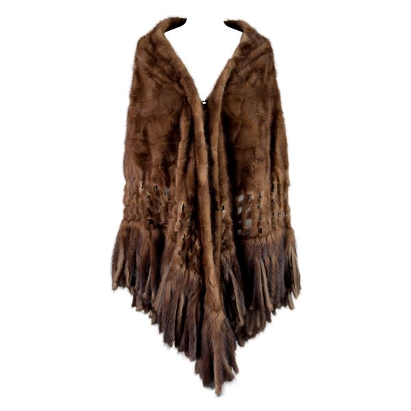 Cappa di visone lunaire canadese a lavorazione patchwork