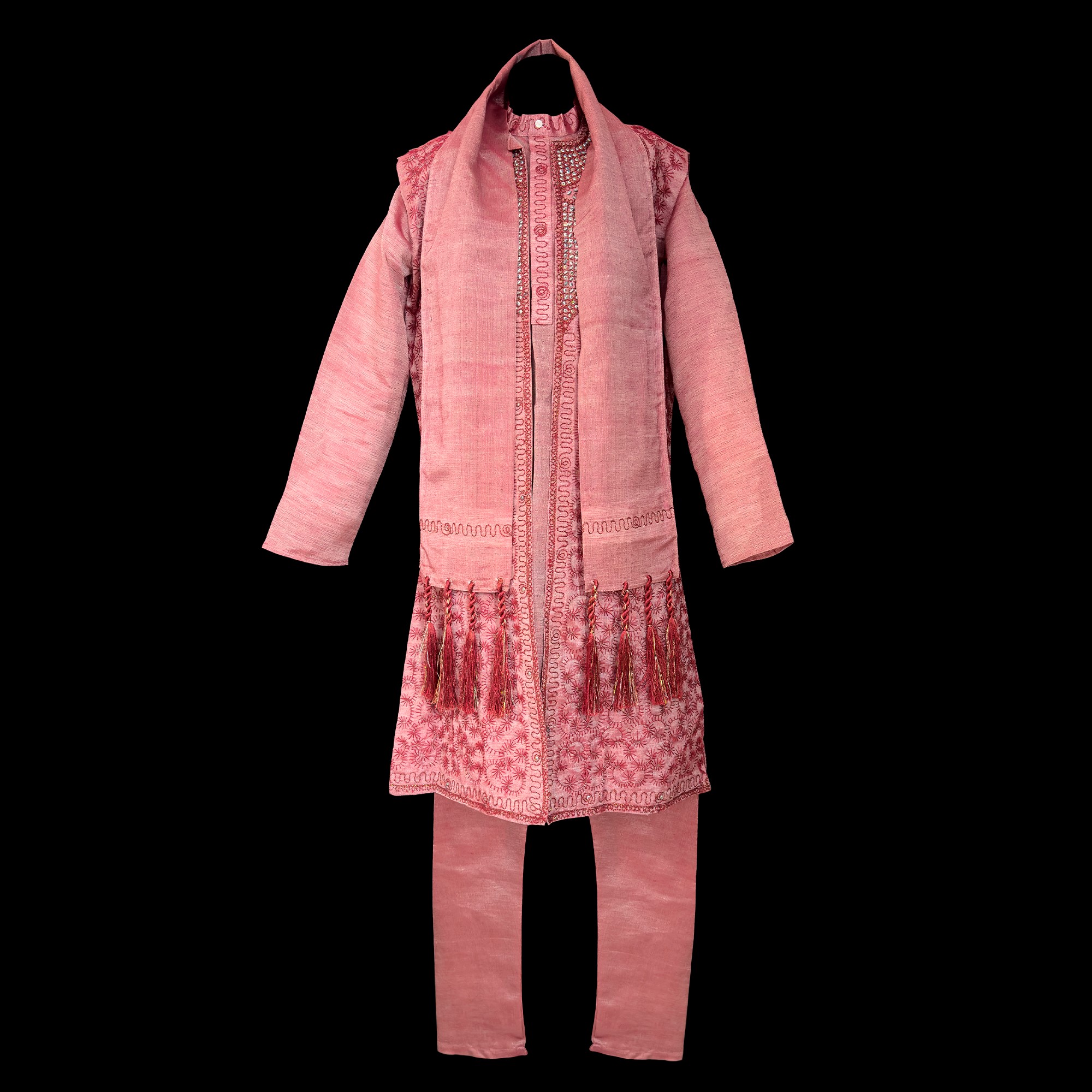 Abito Tradizionale Indiano (kurta e Churidar) Rosso Cangiante