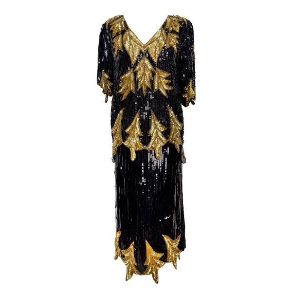 Completo in seta indiana nera