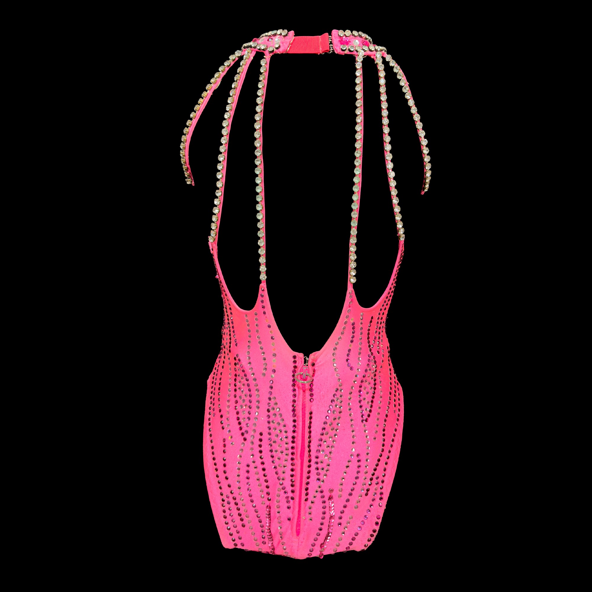 Body di scena in tessuto elasticizzato rosa