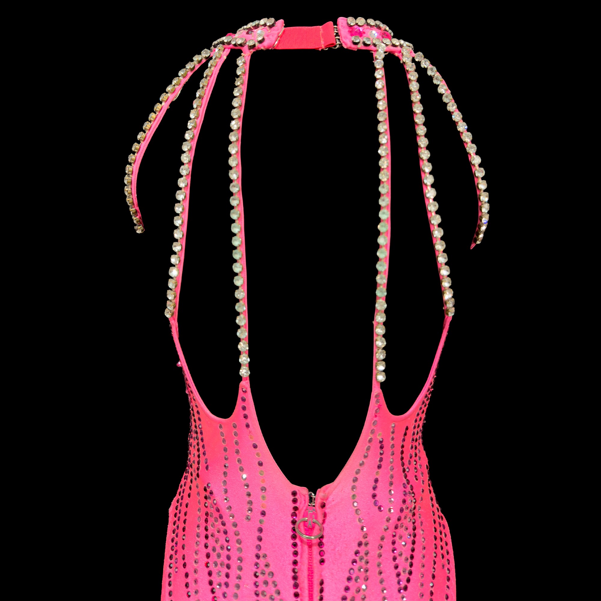 Body di scena in tessuto elasticizzato rosa