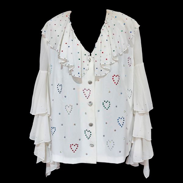 Camicia in tessuto a fondo bianco