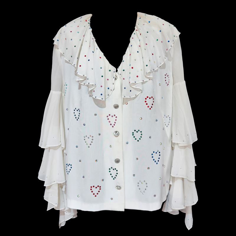 Camicia in tessuto a fondo bianco