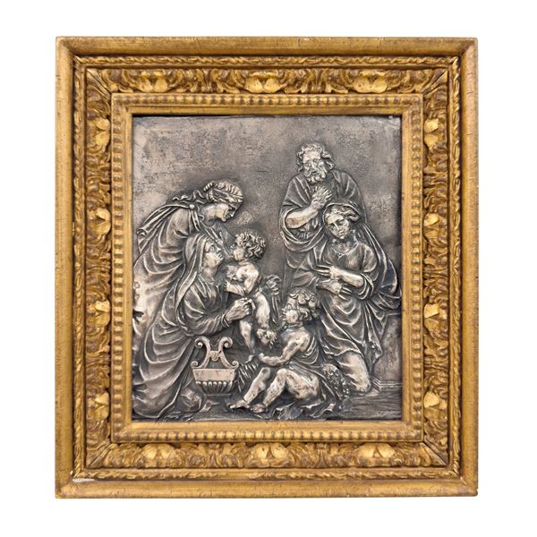Placca rettangolare in argento sbalzato, Roma, Vincenzo Contini (1779-1820)