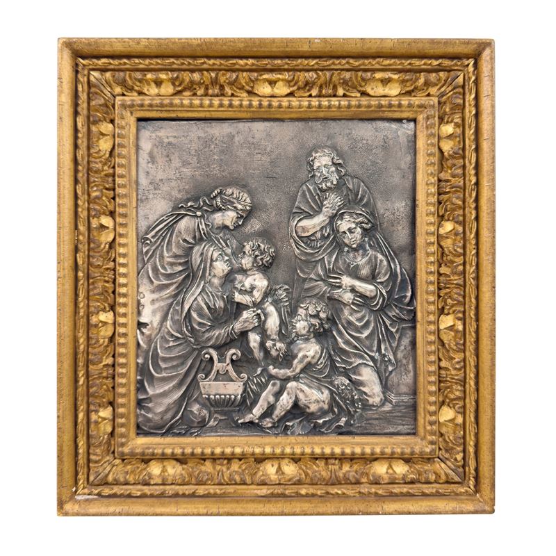 Placca rettangolare in argento sbalzato, Roma, Vincenzo Contini (1779-1820)