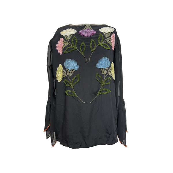 Blusa in tessuto nero