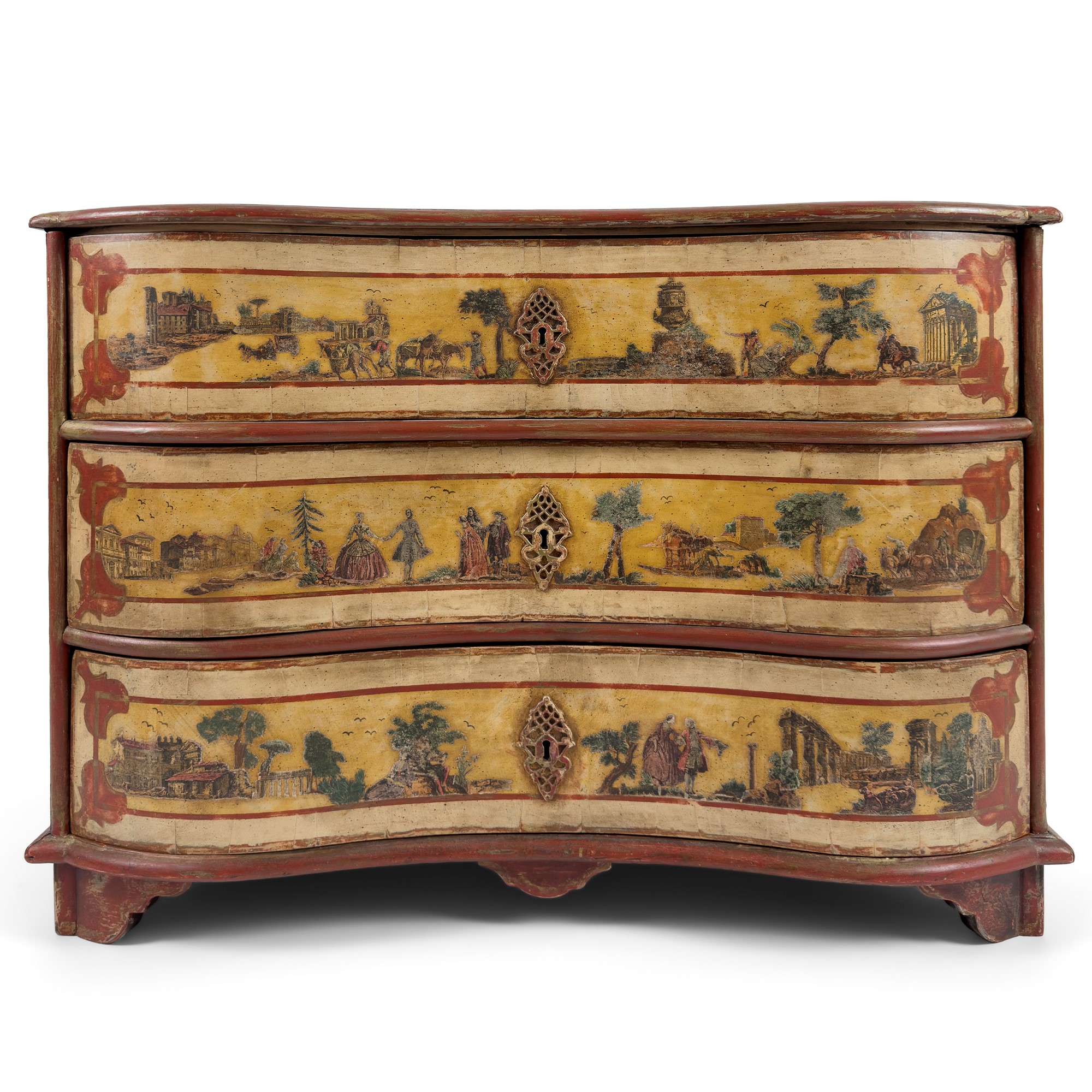 Cassettone in Legno Dipinto Ad Arte Povera, Veneto, XVIII Secolo