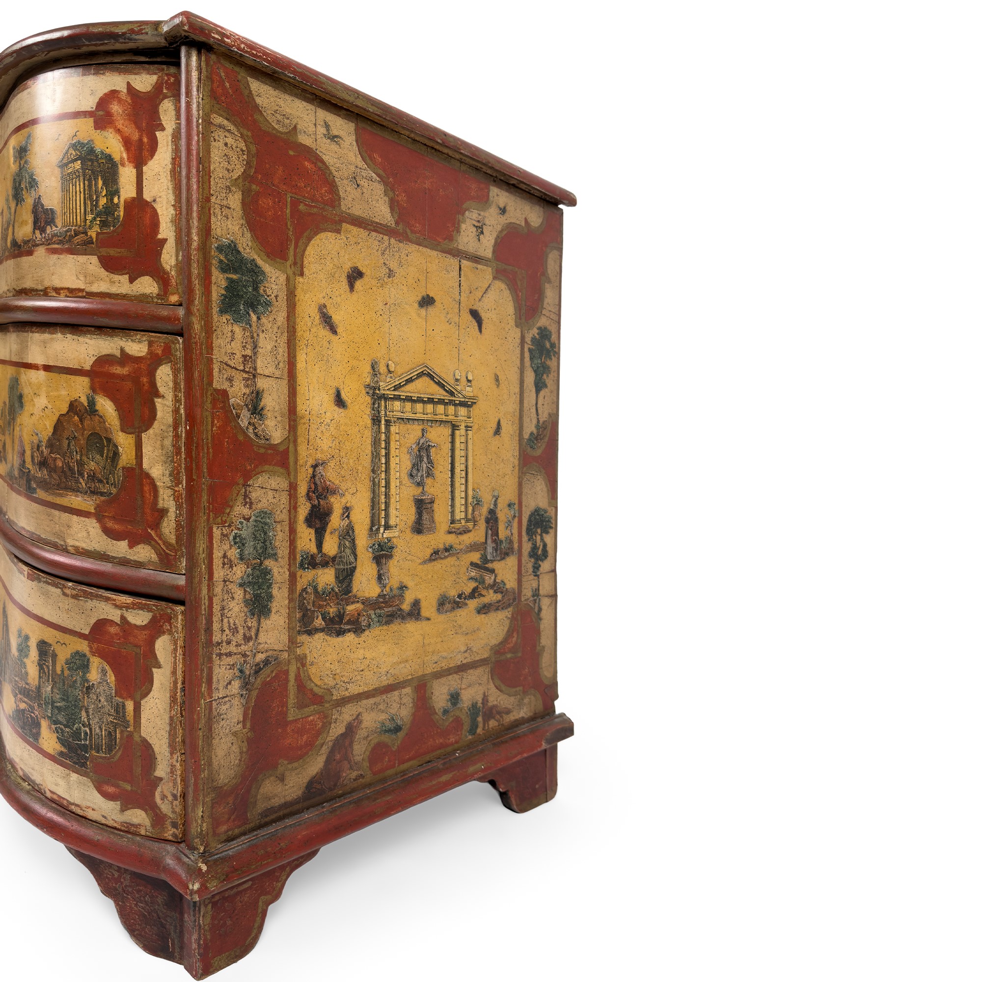 Cassettone in Legno Dipinto Ad Arte Povera, Veneto, XVIII Secolo