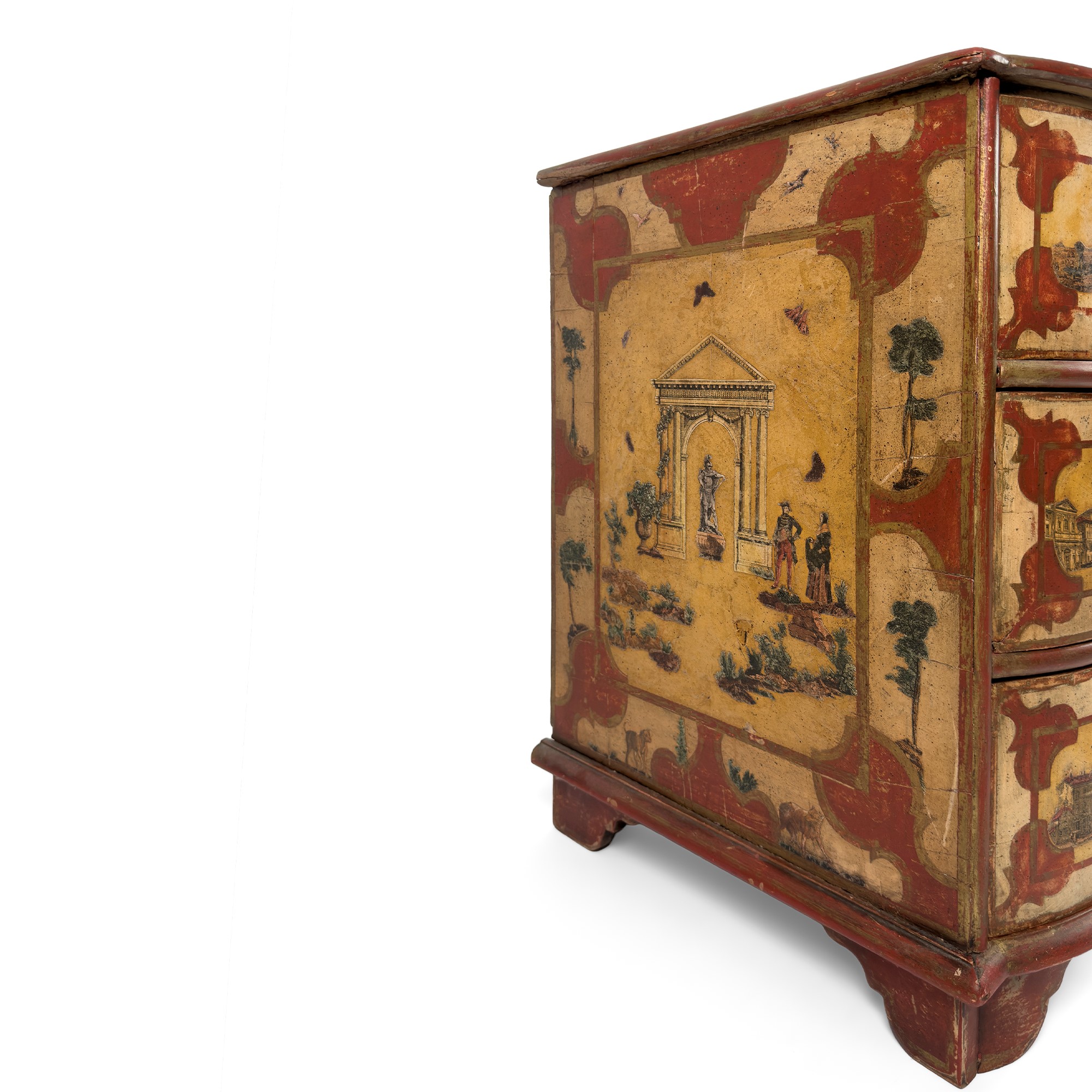 Cassettone in Legno Dipinto Ad Arte Povera, Veneto, XVIII Secolo